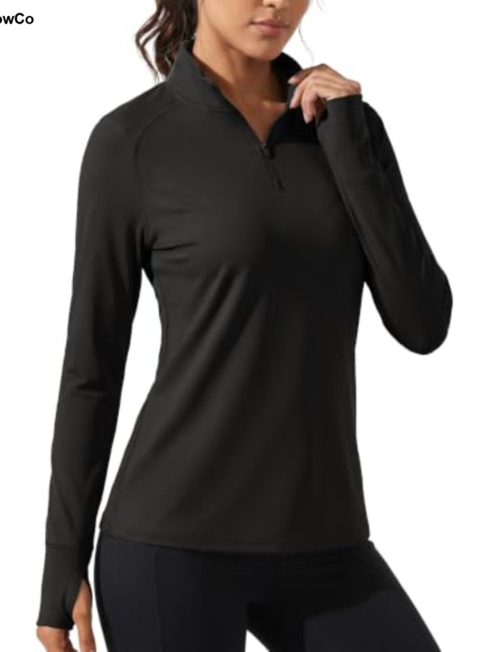 Quarter Zip Pullover Microfleece Athletic Sweatshirt Thumb Holes